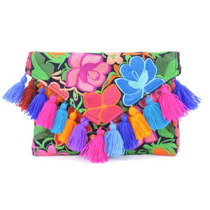 Handmade Boho Crossbody Purse Tassel Embroidered